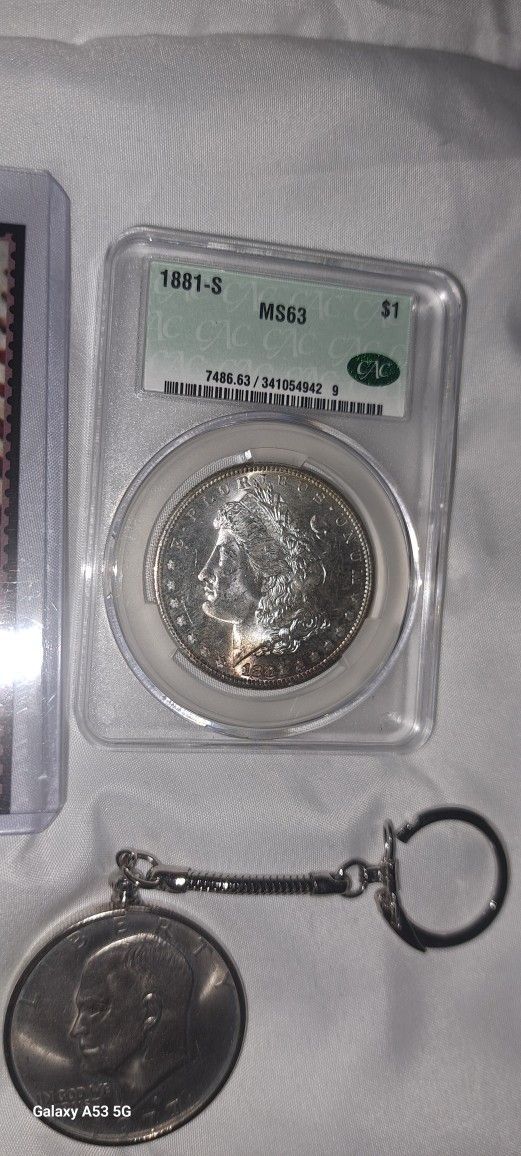 1881-S Morgan Silver Dollar Toned Graded CAC MS63 