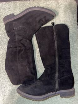 Girls long black boots