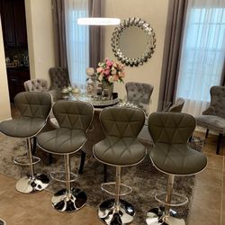 🔥 Modern Shell Bar Stools – Brand New! 🔥 ✨ Gray, Adjustable, 360° Swivel – $69 Each ✨ 