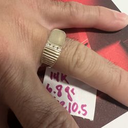 14K Solid Gold Ring With NATURAL DIAMONDS 💎 STONES For Wedding 6.8Gr Size 10.5