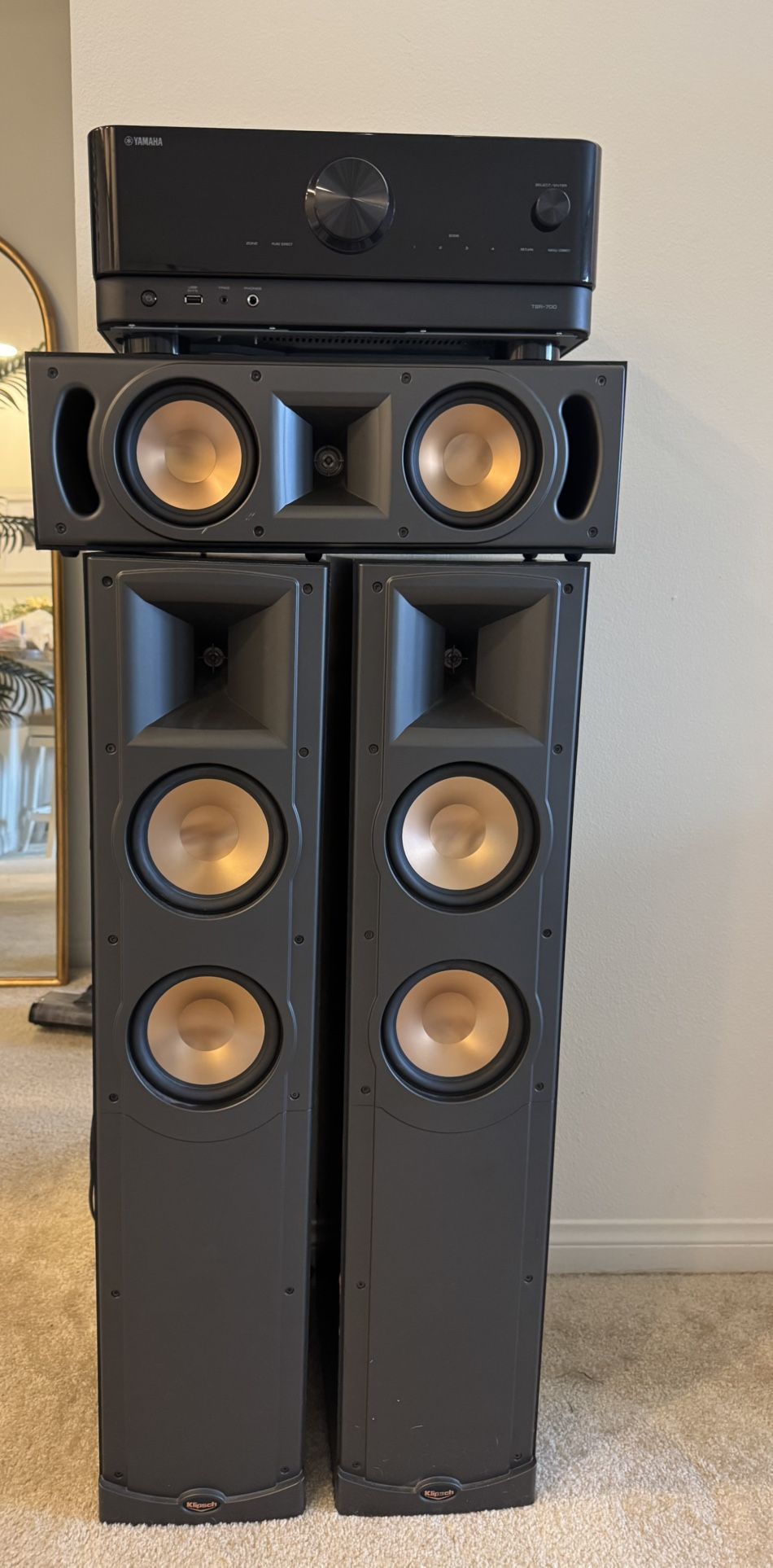 Klipsch Floor Speakers with Yamaha Reciever