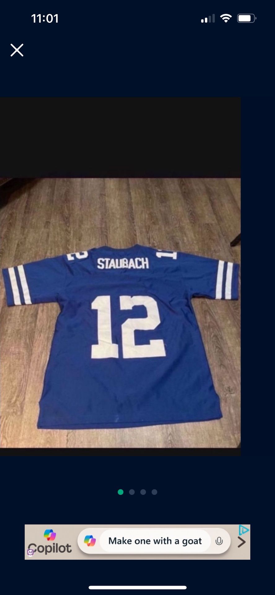 Roger Staubach Mitchell and Ness Size 54 Authentic Jersey Dallas Cowboys