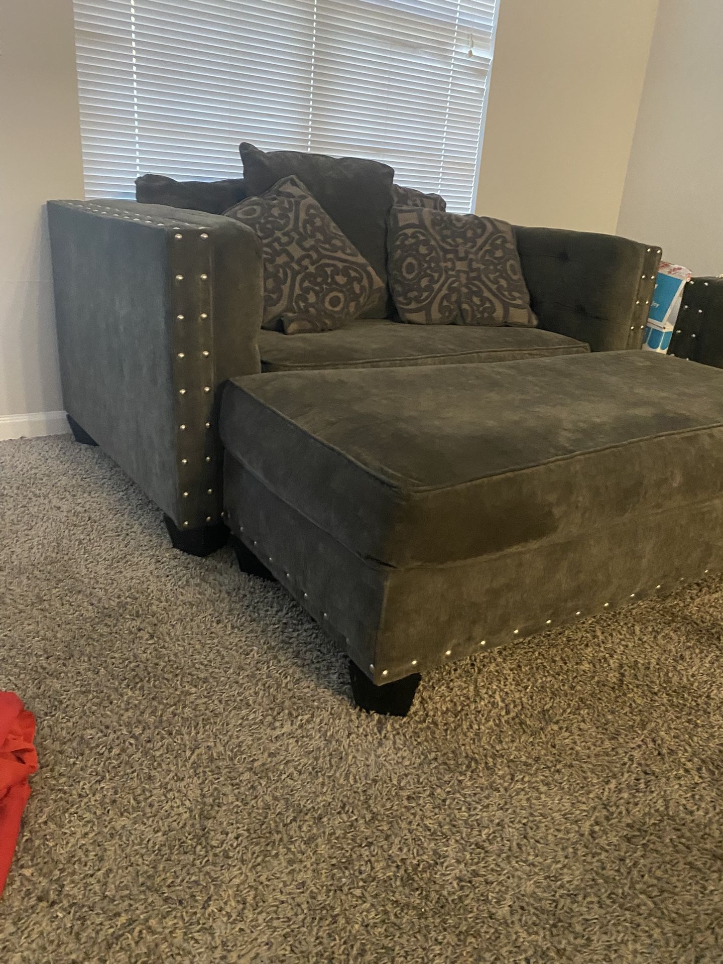 Two Couches An Foot Stool