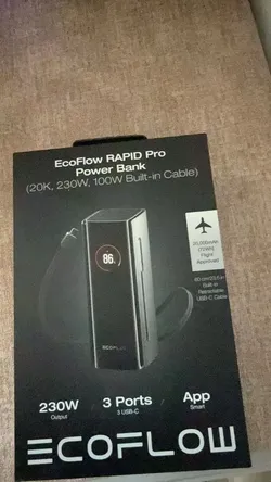 EF ECOFLOW Rapid Pro Power Bank, 20,000mAh 4-Port with 230W Max Output