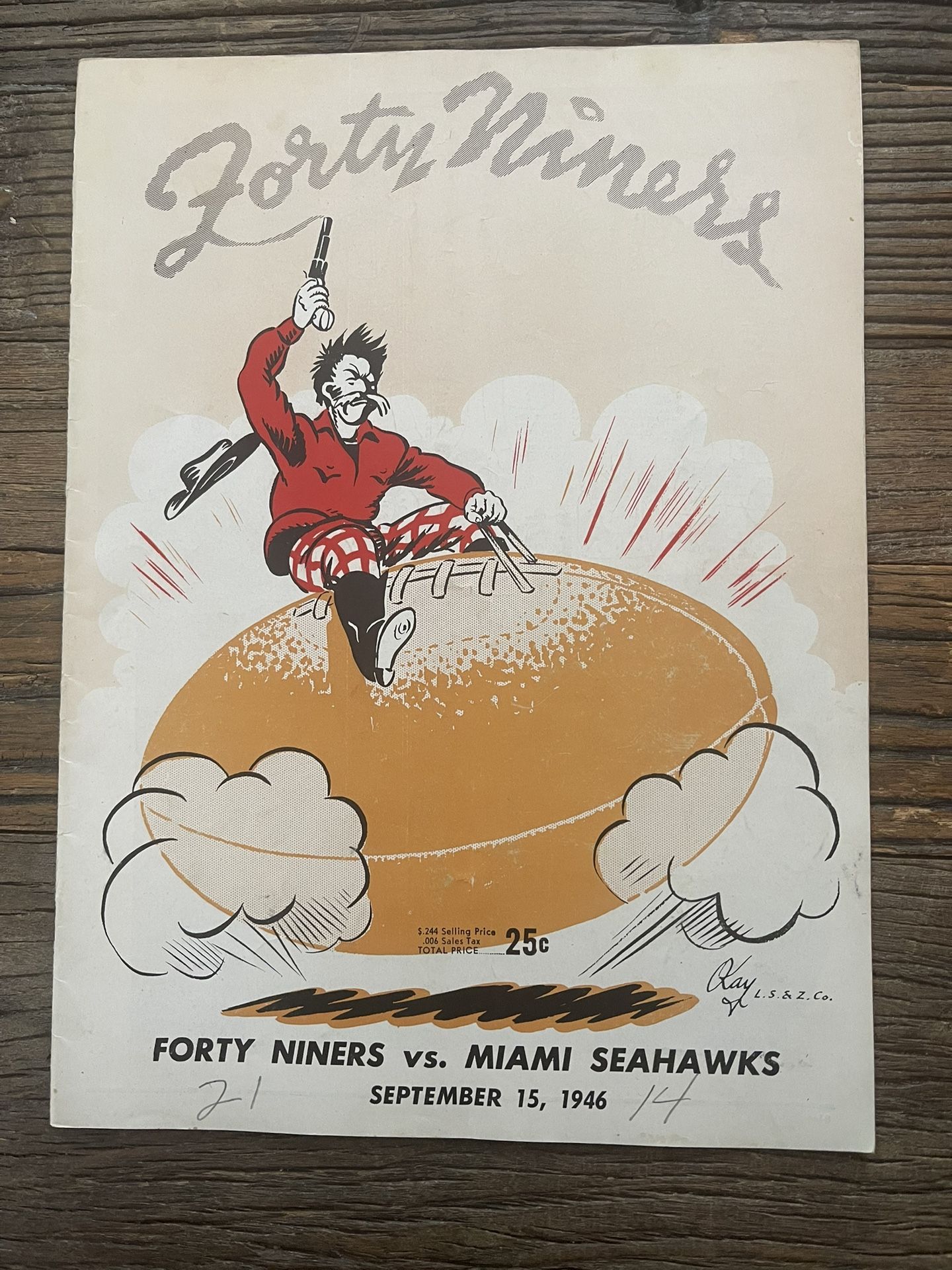 Forty Niners vs Miami Seahawks September 15, 1946