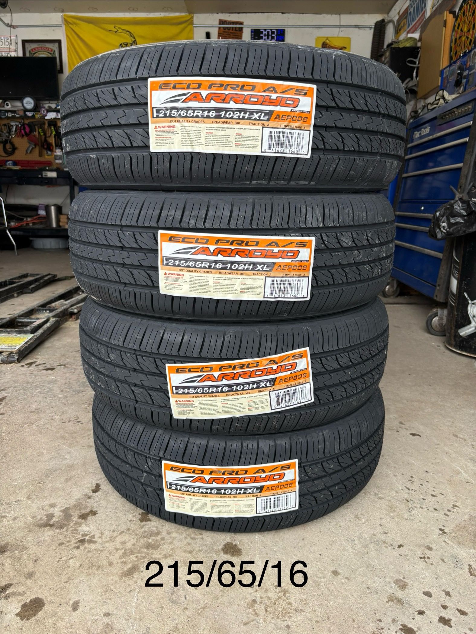 (4) - 215/65/16 Arroyo Eco Pro A/S Tires