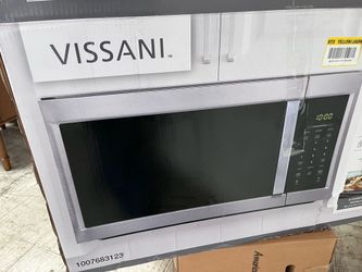 Shop Vissani 1.7 cu. ft. 1000-Watt Over the Range Microwave in Stainless Steel