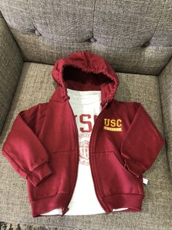 USC Trojans Sweatshirt Hoodie And T-Shirt Toddler Size 4T 