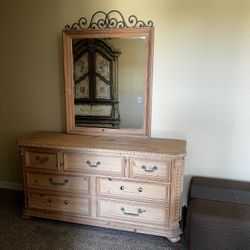 Dresser w/ Mirror  and Armoire- Solid Wood, Pine!