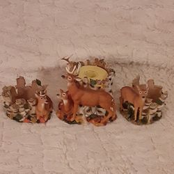 Deer Candle Holders Set of 3 NIB
