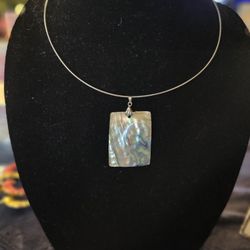 Silver Abalone Necklace 