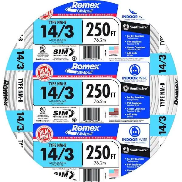 250 ft. 14/3 Solid Romex Wire