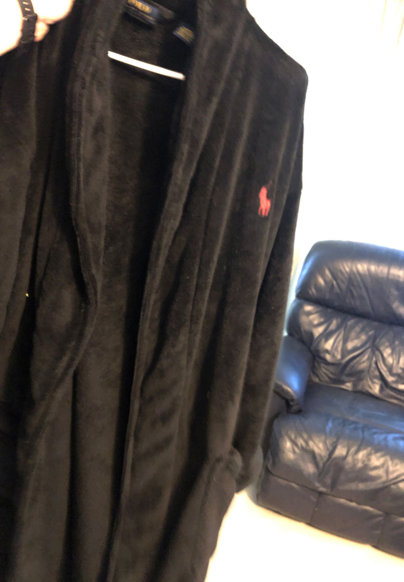 Polo black adult robe