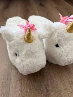 Unicorn Plush Slippers-Pottery Barn