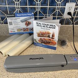 PowerXL Duo Nutrisealer Vacuum Sealer: Gray Food Sealer Machine
