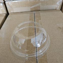 2" Wide Hole Dome Lid, PET 98mm Diameter Plastic Cold Cup Lids [ 100 Lids] 14 oz - 24 oz