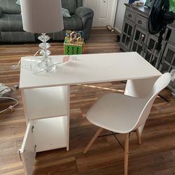 Desk With Chair And New Lamp 