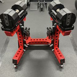 Black Widow Rep x Pepin Adjustable Dumbbell Cart (Red, with Wheels)