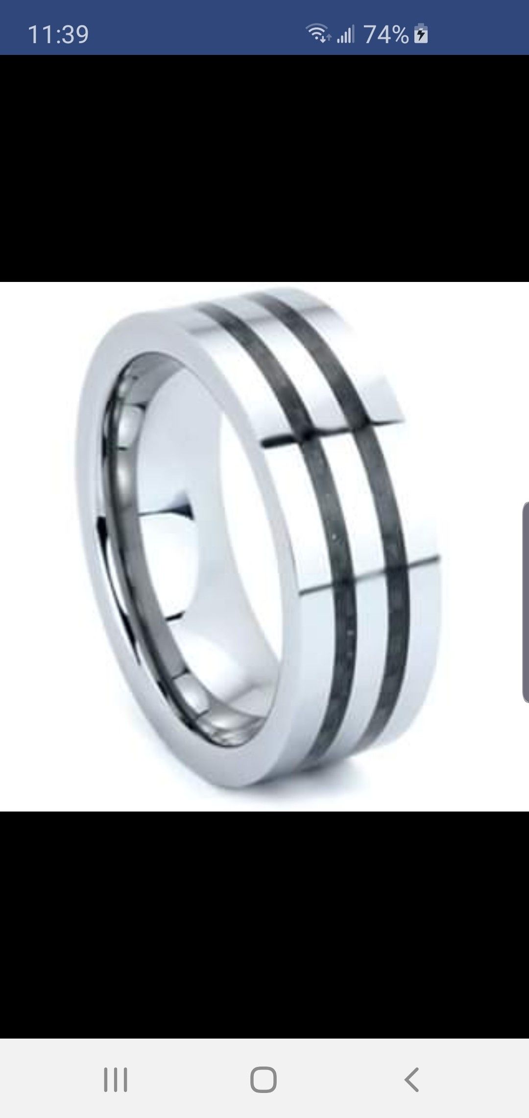 New Tungsten Carbide Ring sz 11