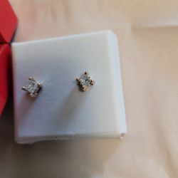 14kt Rose Gold Diamond Earrings 