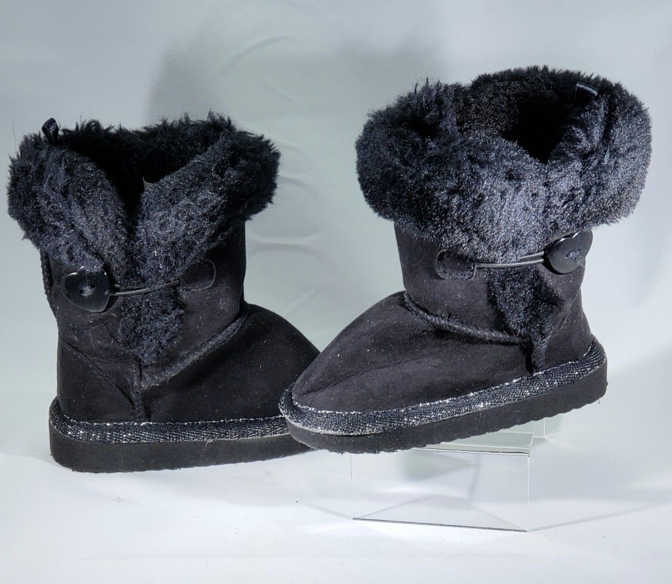 Children's Toddler Girl Size 5 Fur Lining Boots - Black