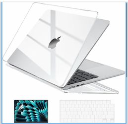 EooCoo Case for MacBook Air 15 inch M5 M4 M3 M2 2026-2023, Crystal Clear