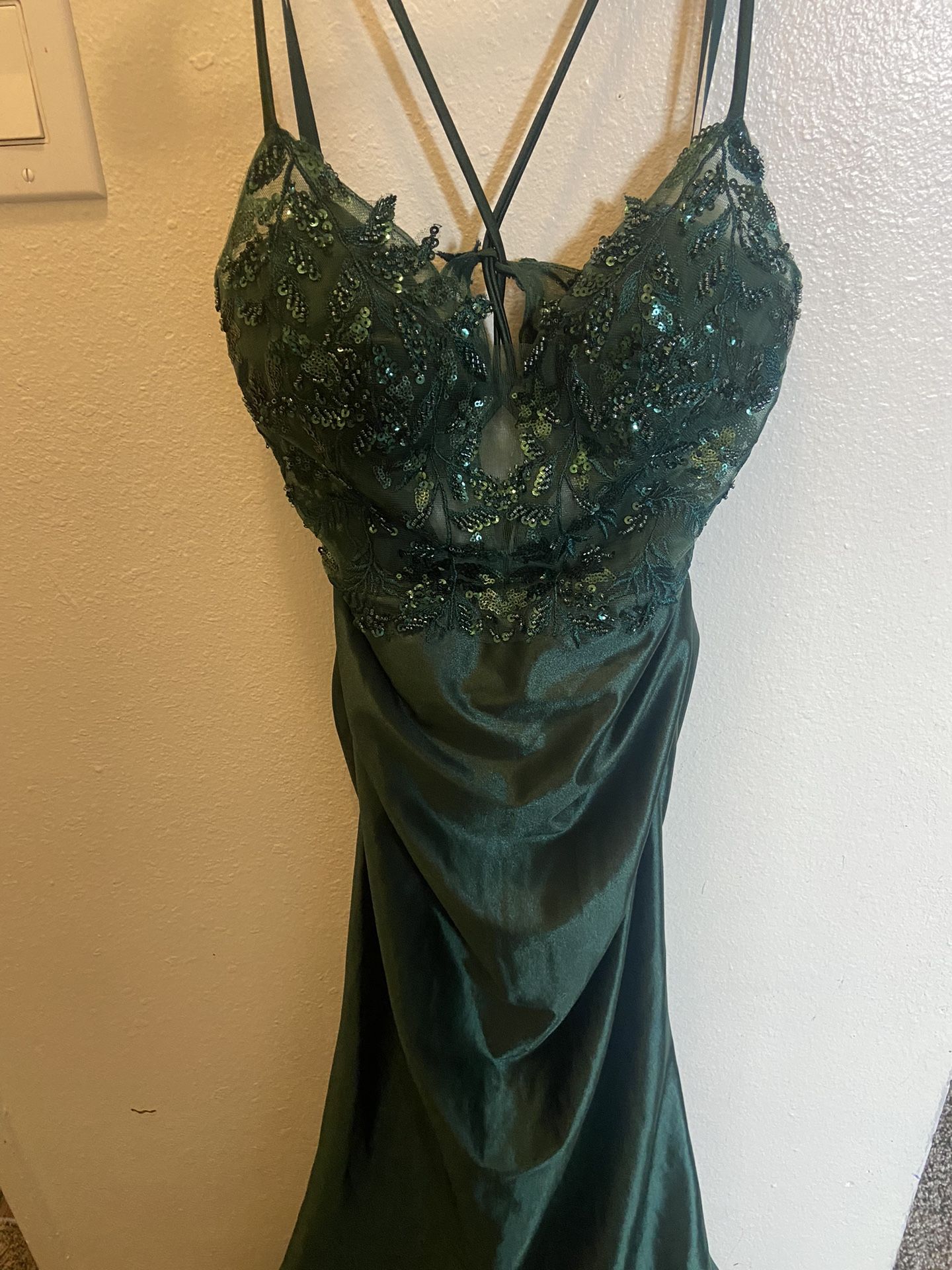 Green Sequin Long Dress 