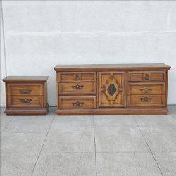 Dresser Nightstand Set Vintage Bedroom Bureau