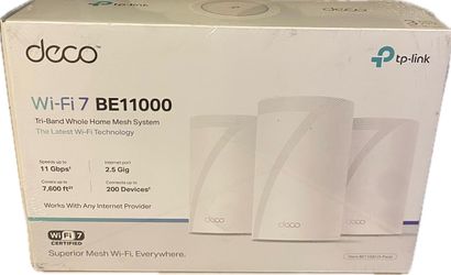 TP-Link Deco 7 Pro BE11000 Tri-Band Wi-Fi 7Whole Home Mesh System, 3-Pack Sealed