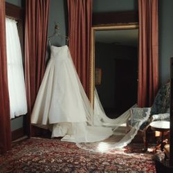 Beautiful Wedding Dress And Cathedral Length Veil