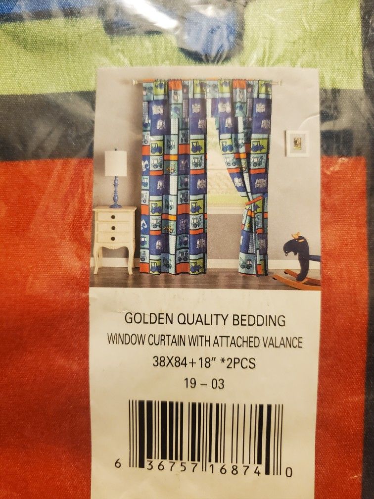 Boys Window Curtain With Valance 