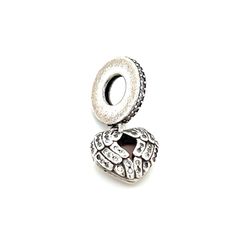 Pandora Cz Angel Wing Pink Enamel Heart Dangle Charm