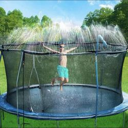 Trampoline Sprinkler for Kids, Outdoor Trampoline Backyard Water Park Fun Summer Toys for Boys Girls