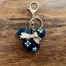 Cute Fashion Mouse Womens Leather Keychain