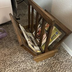Bamboo Wood Magazine Rack