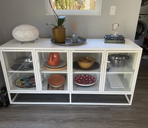 Crate Barrel Casement White Large Metal Sideboard for Sale in
