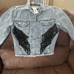 luvamia Denim Jacket for Women Distressed Jean Jackets One of a Kind 