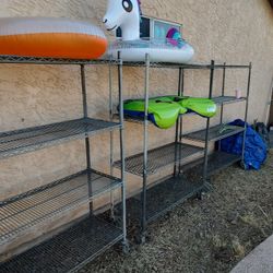 Metal Rack On Casters 