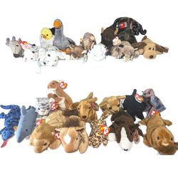 Ty Beanie Babies 25 Retired Lot With Tiny, Daisy, Batty, Sparky, And Many More