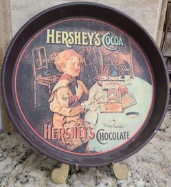 Vintage Hershey's Tin Serving Tray 12" with Stand

Rare find collectors item