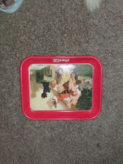 Coca-Cola Santa Claus Metal Serving Tray