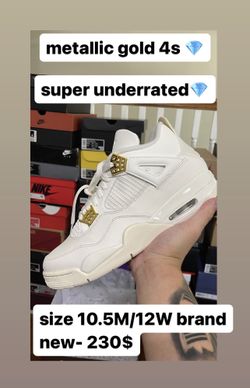 Jordan 4 Metallic Gold 10.5M/12W BRAND NEW