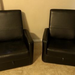 Kids Faux Black Leather Chair With Hidden Storage Chest. Price Is For Each One