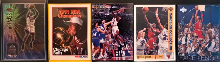 Collection of 5 Micheal Jordan Cards