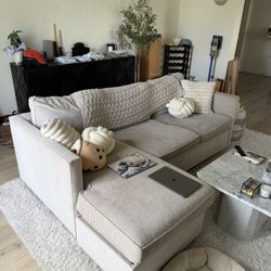 Couch for Sale, need gone ASAP!! West Elm Harris 2-Piece Sectional – Performance Fabric / Frost Gray - Need gone ASAP