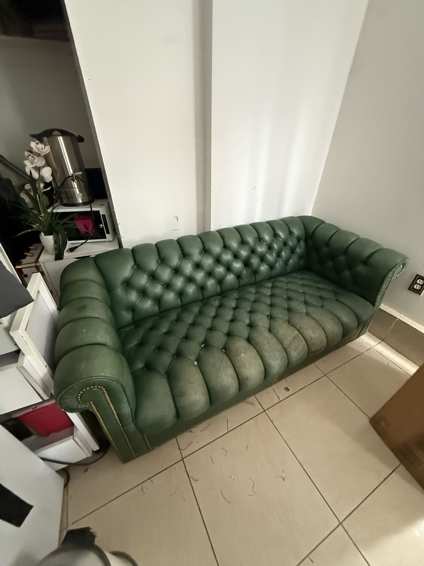 Chesterfield Green Loveseat