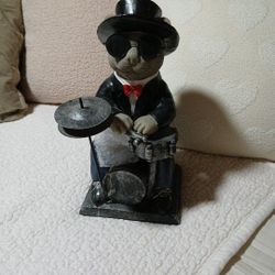 COOL CAT. DRUMMER, Playing His Drum Kit, Vintage Ceramic Figure...  