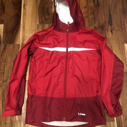 LLbean Rain Jacket Size 14-16 youth Like New 