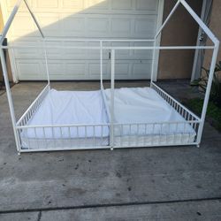 Twin Floor Bed With Mattress (Could Deliver)