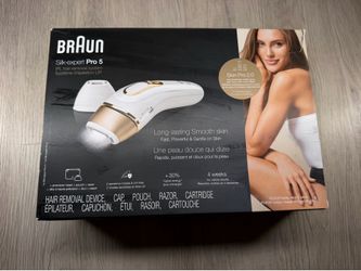 Braun Silk·expert Pro 5 PL5137 IPL, At-Home Hair Removal System, White&Gold